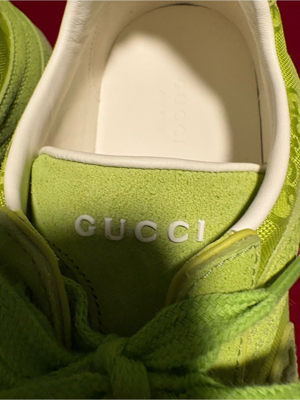 Gucci Neon Green Low-Top Sneakers. 100% Authentic - Picture 3 of 7